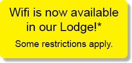 Wifi is now available at the lodge. Some restrictions apply.